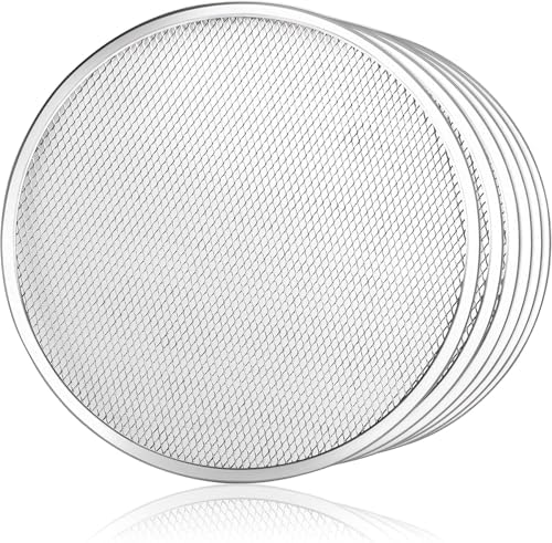 New Star Foodservice Restaurant Grade Seamless Aluminum Pizza Baking Screen  20 Inch  Pack of 6