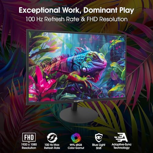 New  Sceptre 27 inch Gaming Monitor 100Hz 1ms DisplayPort HDMI x2 100  sRGB AMD FreeSync Build in Speakers  Eye Care Frameless Machine Black 2025  E275W FW100T Series 