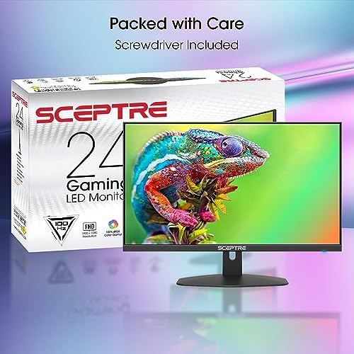New  Sceptre 27 inch Gaming Monitor 100Hz 1ms DisplayPort HDMI x2 100  sRGB AMD FreeSync Build in Speakers  Eye Care Frameless Machine Black 2025  E275W FW100T Series 