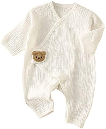 Newborn Baby Boys Romper Cotton Bodysuit Long Sleeve Lace Up Jumpsuit Outfits Clothes  b Sky Blue  3 6 Months 