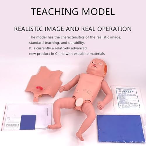 Newborn Infant Care Model Full Body Baby Nursing Manikin with Replaceable Gender Skin and Storage Bag for Nursing Medical Training Teaching Supplies