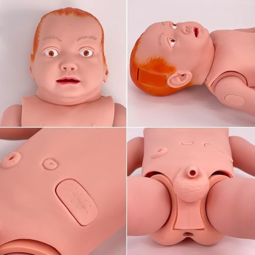Newborn Infant Care Model Full Body Baby Nursing Manikin with Replaceable Gender Skin and Storage Bag for Nursing Medical Training Teaching Supplies
