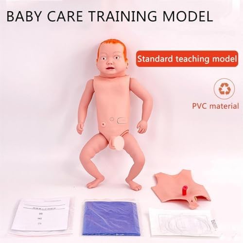 Newborn Infant Care Model Full Body Baby Nursing Manikin with Replaceable Gender Skin and Storage Bag for Nursing Medical Training Teaching Supplies