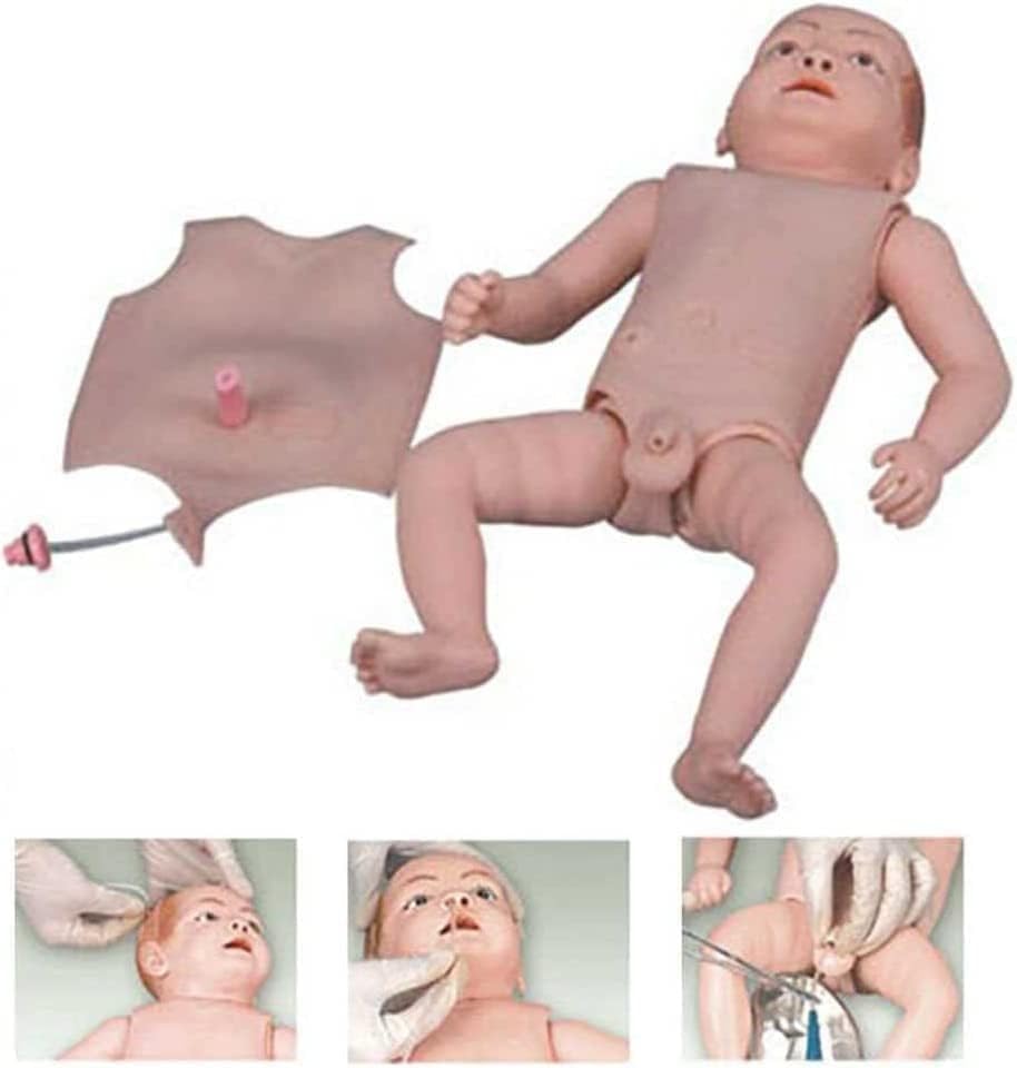 Newborn Infant Care Model Full Body Baby Nursing Manikin with Replaceable Gender Skin and Storage Bag for Nursing Medical Training Teaching Supplies