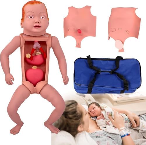 Newborn Infant Care Model Full Body Baby Nursing Manikin with Replaceable Gender Skin and Storage Bag for Nursing Medical Training Teaching Supplies