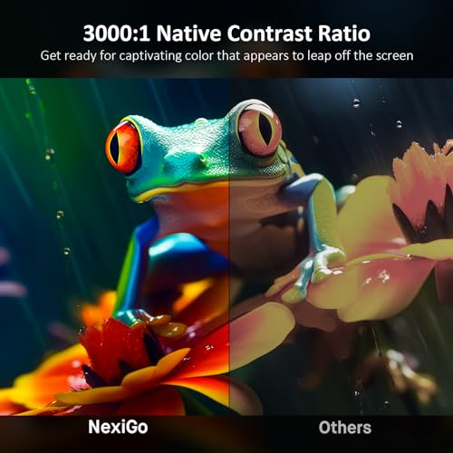 NexiGo Aurora Pro  Ultra Short Throw 4K Tri Color Laser Projector  2400 Lumens  Screen Adoption  Dynamic Laser Dimming  Dolby Vision & Atoms  HDR10  HLG  Active 3D  60W Speakers  UST Laser TV  PJ92
