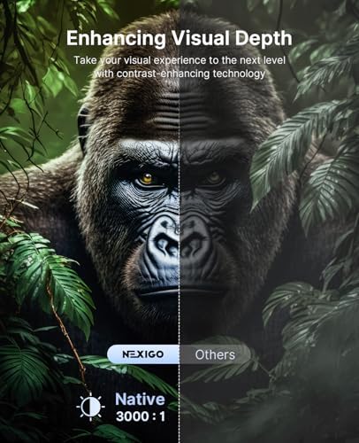 Proyector NexiGo PJ40 Pro Google TV, nativo 1080p, soporte 4K, mejora de imagen AI, 800 lúmenes ANSI, proyector inteligente con Keystone automático, altavoces de 20 W, control remoto retroiluminado