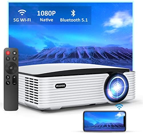 Proyector NexiGo PJ40 Pro Google TV, nativo 1080p, soporte 4K, mejora de imagen AI, 800 lúmenes ANSI, proyector inteligente con Keystone automático, altavoces de 20 W, control remoto retroiluminado