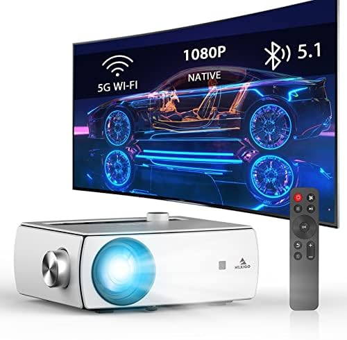 NexiGo PJ40  Gen 3  Projector with WiFi and Bluetooth  D65 Calibrated  Native 1080P  4K Supported  Projector for Outdoor Movies  20W Speakers  Home Theater  Compatible w/TV Stick  iOS  Android