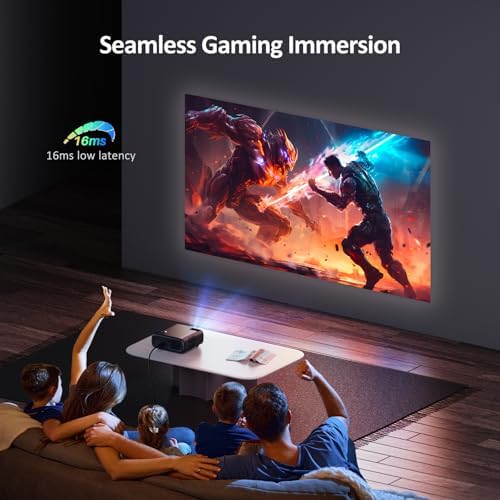 NexiGo PJ40  Gen 3  Projector with WiFi and Bluetooth  D65 Calibrated  Native 1080P  4K Supported  Projector for Outdoor Movies  20W Speakers  Home Theater  Compatible w/TV Stick  iOS  Android