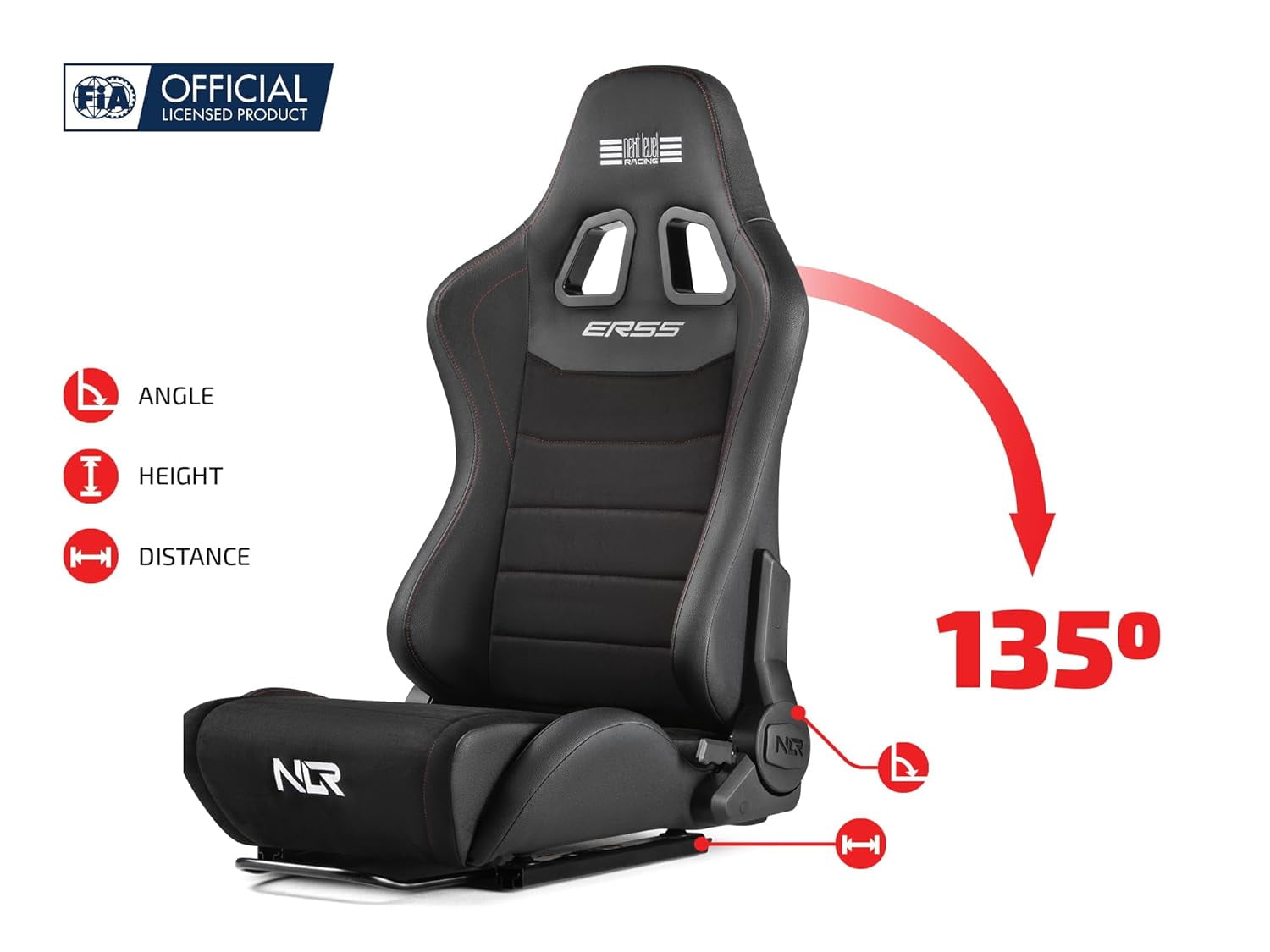 Next Level Racing ERS5 Elite Reclining Seat   PU Leather & Suede Edition  NLR E055 