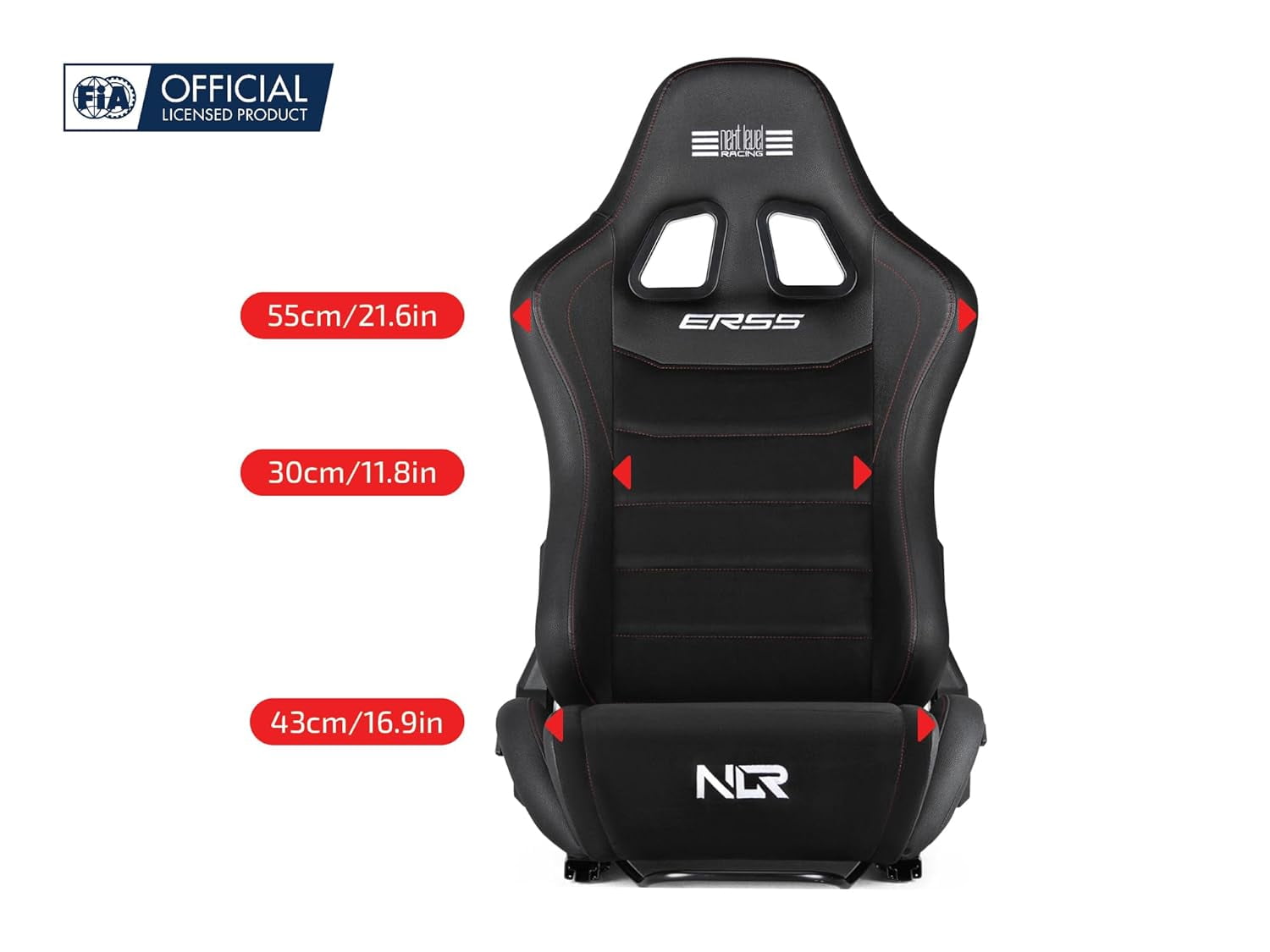 Next Level Racing ERS5 Elite Reclining Seat   PU Leather & Suede Edition  NLR E055 