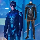 Nightwing Dick Grayson Cosplay Costume Suit Outfit Bodysuit Halloween Full Set