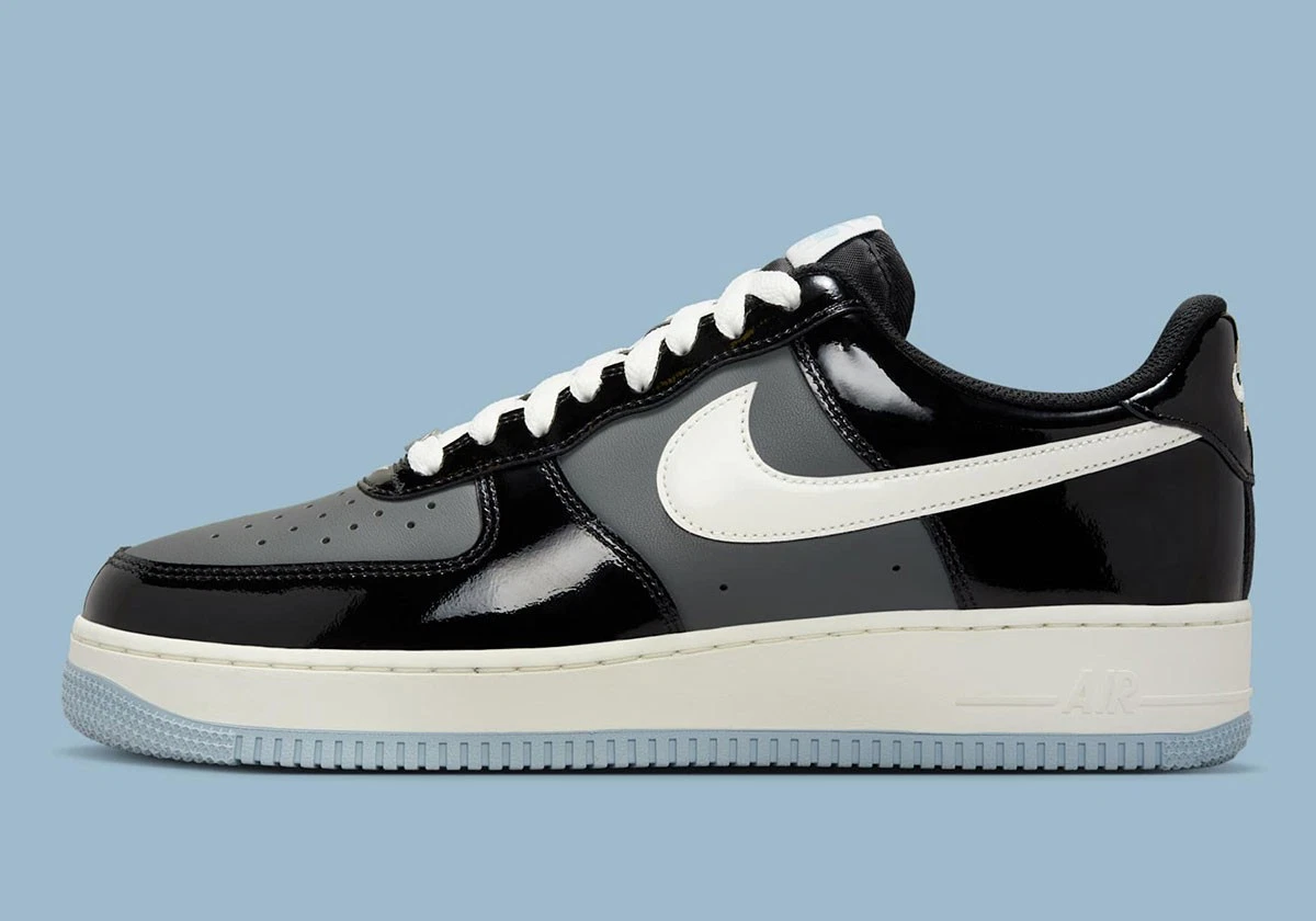 TALLA 8 USA hombre Nike Air Force 1 Low Black Iron Grey Patent Sneakers IB7676 001 Men s Sizes