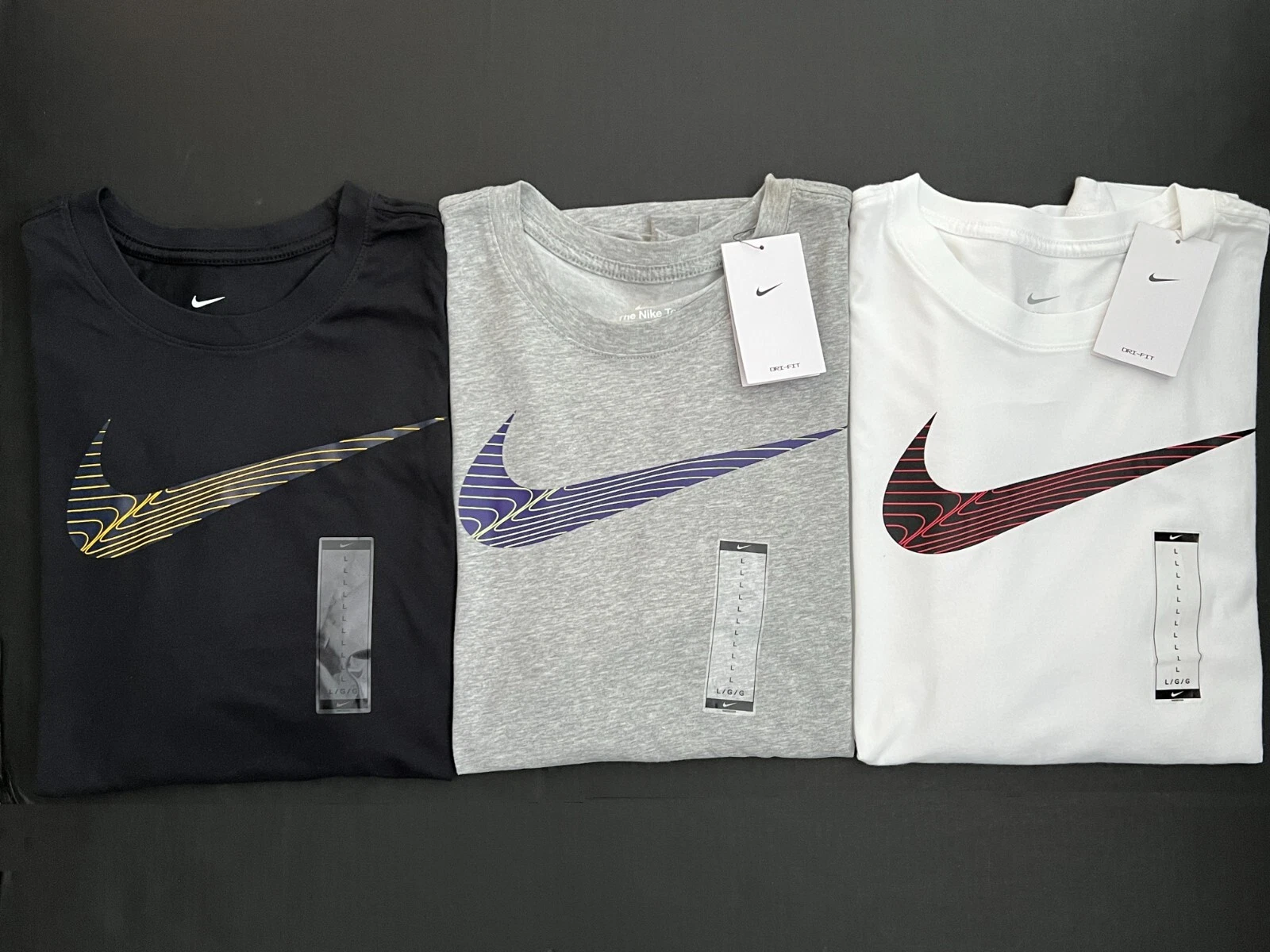Talla L - Nike Dri FIT Swoosh Short Sleeves Men s Sz M   L   XL   2XL T Shirt New Gym Run