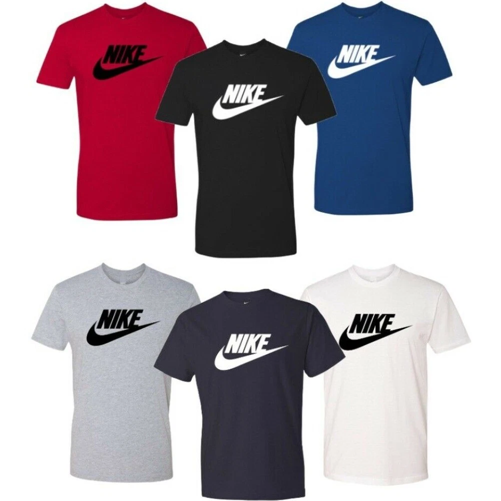 Nike Men s T Shirt Athletic Logo Swoosh Printed Active Short Sleeve Tee