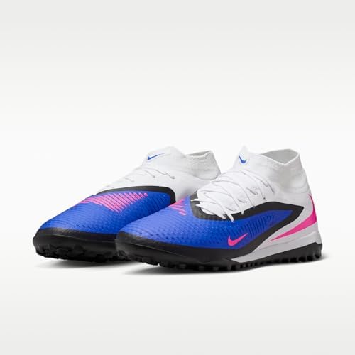 Nike Phantom 6 High Academy Turf Soccer Shoes  Racer Blue/White/Pink Blast 