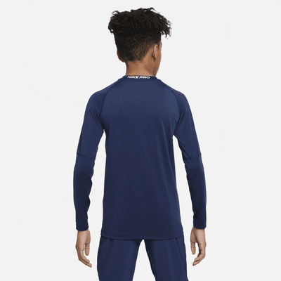 Nike Pro Playera de manga larga Dri-FIT para niño talla grande
