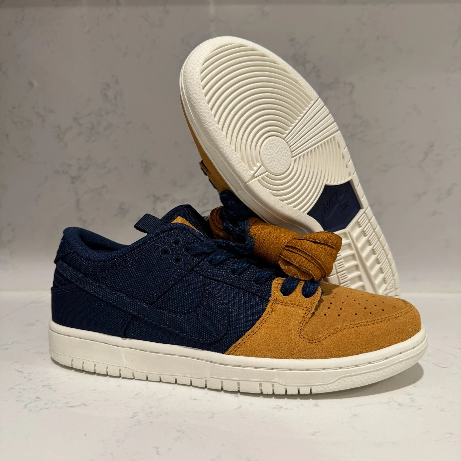 Nike SB Dunk Low Pro PRM 90s Backpack Navy Desert Ochre DX6775 400 Men s 8 5