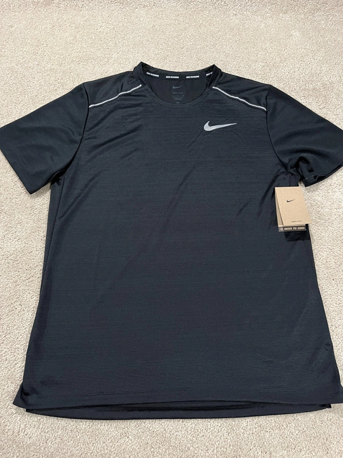 Nike Shirt Mens Large Performance Running Gym Reflective AJ7565 Miler Dri Fit