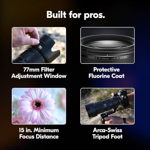 Nikon NIKKOR Z 70 200mm f/2 8 S II   The Lightest Professional 70 200mm Lens in Its Class with Breakthrough Autofocus Performance  Image Stabilization  Internal Zoom and Extraordinary Image Quality