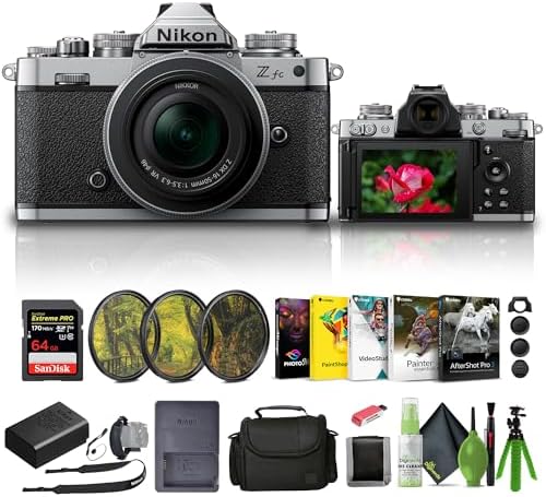Nikon Zfc Mirrorless Camera with 16 50mm Z Lens Silver  1675    64GB Memory Card   Filter Kit   Bag   Card Reader   Photo Software   Flex Tripod   Memory Wallet   Cleaning Kit   Hand Strap   Cap