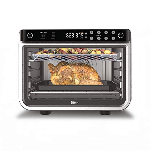 Ninja Air Fryer & Toaster Oven   Foodi Series  XL Pro Air Oven Kitchen Countertop Convection   10 in 1 Functions   Fits a 5 lb Chicken & Sheet Pan of Vegetables   1800 Watts   Stainless Steel   DT201