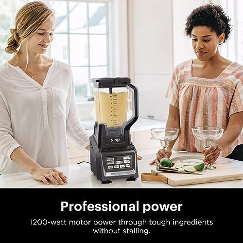 Ninja BL642 Nutri Ninja Personal & Countertop Blender with 1200W Auto iQ Base  72 oz  Pitcher  and 18  24  & 32 oz  To Go Cups with Spout Lids  For Smoothies  Shakes & More  Dishwasher Safe  Black