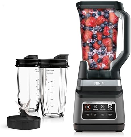 Ninja BN751 Professional Plus DUO Blender  1400 Peak Watts  3 Auto IQ Programs for Smoothies  Frozen Drinks & Nutrient Extractions  72 oz  Total Crushing Pitcher &  2  24 oz  To Go Cups  Black