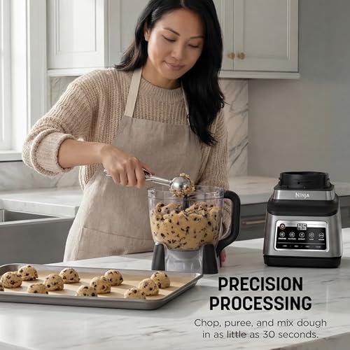 Ninja BN801 Professional Plus Kitchen System  1400 WP  5 Functions for Smoothies  Chopping  Dough & More with Auto IQ  72 oz   Blender Pitcher  64 oz  Processor Bowl   2  24 oz  To Go Cups  Grey