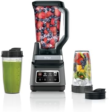 Ninja BN801 Professional Plus Kitchen System  1400 WP  5 Functions for Smoothies  Chopping  Dough & More with Auto IQ  72 oz   Blender Pitcher  64 oz  Processor Bowl   2  24 oz  To Go Cups  Grey