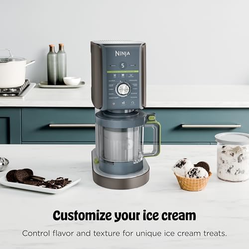 Ninja CREAMi Deluxe Ice Cream Maker   11 in 1 Create Frozen Desserts  Sorbet  Milkshakes  Yogurt & More   Includes 2 Dishwasher Safe XL 24 Oz  Tubs with storage lids   Blue   NC501ND