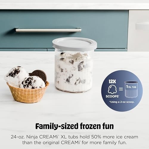 Ninja CREAMi Deluxe Ice Cream Maker   11 in 1 Create Frozen Desserts  Sorbet  Milkshakes  Yogurt & More   Includes 2 Dishwasher Safe XL 24 Oz  Tubs with storage lids   Blue   NC501ND