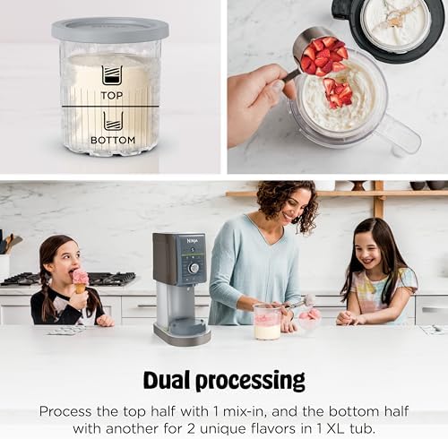 Ninja CREAMi Deluxe Ice Cream Maker   11 in 1 Create Frozen Desserts  Sorbet  Milkshakes  Yogurt & More   Includes 2 Dishwasher Safe XL 24 Oz  Tubs with storage lids   Blue   NC501ND