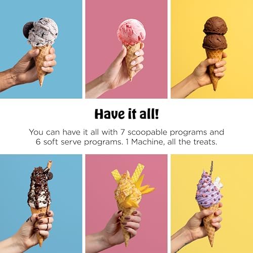 Ninja CREAMi Scoop & Swirl Ice Cream Maker  Soft Serve Desserts  Sorbet  Milkshakes  Frozen Yogurt and More  13 in 1 Programs  Includes Handle and Two 16 oz 2 in 1 Pints  NC701