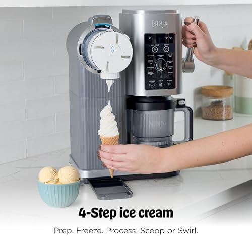 Ninja CREAMi Scoop & Swirl Ice Cream Maker  Soft Serve Desserts  Sorbet  Milkshakes  Frozen Yogurt and More  13 in 1 Programs  Includes Handle and Two 16 oz 2 in 1 Pints  NC701