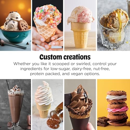 Ninja CREAMi Scoop & Swirl Ice Cream Maker  Soft Serve Desserts  Sorbet  Milkshakes  Frozen Yogurt and More  13 in 1 Programs  Includes Handle and Two 16 oz 2 in 1 Pints  NC701