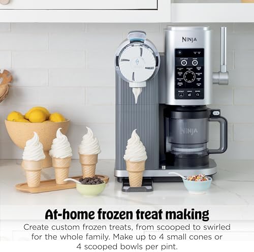Ninja CREAMi Scoop & Swirl Ice Cream Maker  Soft Serve Desserts  Sorbet  Milkshakes  Frozen Yogurt and More  13 in 1 Programs  Includes Handle and Two 16 oz 2 in 1 Pints  NC701