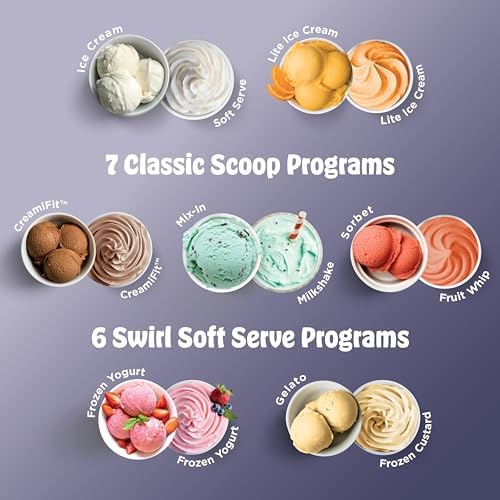 Ninja CREAMi Scoop & Swirl Ice Cream Maker  Soft Serve Desserts  Sorbet  Milkshakes  Frozen Yogurt and More  13 in 1 Programs  Includes Handle and Two 16 oz 2 in 1 Pints  NC701