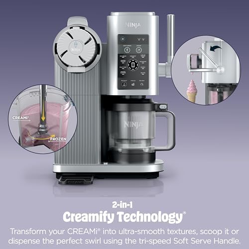 Ninja CREAMi Scoop & Swirl Ice Cream Maker  Soft Serve Desserts  Sorbet  Milkshakes  Frozen Yogurt and More  13 in 1 Programs  Includes Handle and Two 16 oz 2 in 1 Pints  NC701
