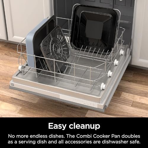 Ninja Combi All in One Multicooker  Oven  & Air Fryer  Complete Meals in 15 Mins  14 in 1 Functions  Combi Cooker   Air Fry  Bake  Roast  Slow Cook and More  3 Accessories  Stainless Steel  SFP701