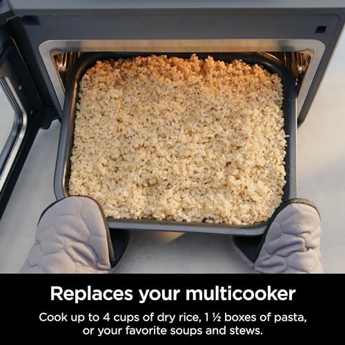 Ninja Combi All in One Multicooker  Oven  & Air Fryer  Complete Meals in 15 Mins  14 in 1 Functions  Combi Cooker   Air Fry  Bake  Roast  Slow Cook and More  3 Accessories  Stainless Steel  SFP701