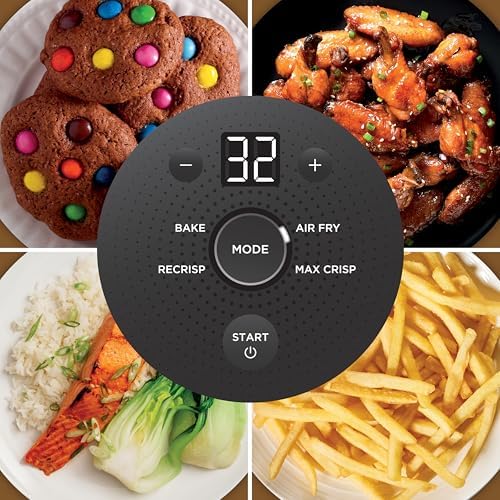 Ninja Crispi 4 in 1 Portable Glass Air Fryer Cooking System  1500W  4QT & 6 Cup TempWare Glass Containers with Storage Lids  Microwave  Freezer & Dishwasher Safe  Cyberspace Gray  FN101GY