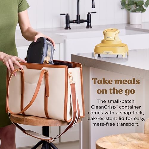 Ninja Crispi 4 in 1 Portable Glass Air Fryer Cooking System  1500W  4QT & 6 Cup TempWare Glass Containers with Storage Lids  Microwave  Freezer & Dishwasher Safe  Cyberspace Gray  FN101GY