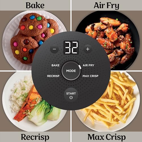 Ninja Crispi 4 in 1 Portable Glass Air Fryer Cooking System  1500W  4QT & 6 Cup TempWare Glass Containers with Storage Lids  Microwave  Freezer & Dishwasher Safe  Cyberspace Gray  FN101GY