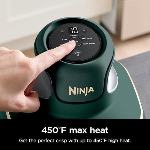 Ninja Crispi 4 in 1 Portable Glass Air Fryer Cooking System  1500W  4QT & 6 Cup TempWare Glass Containers with Storage Lids  Microwave  Freezer & Dishwasher Safe  Cyberspace Gray  FN101GY