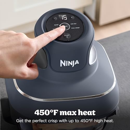 Ninja Crispi 4 in 1 Portable Glass Air Fryer Cooking System  1500W  4QT & 6 Cup TempWare Glass Containers with Storage Lids  Microwave  Freezer & Dishwasher Safe  Cyberspace Gray  FN101GY