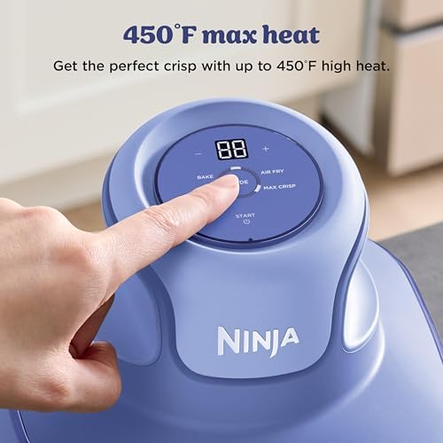Ninja Crispi 4 in 1 Portable Glass Air Fryer Cooking System  1500W  4QT & 6 Cup TempWare Glass Containers with Storage Lids  Microwave  Freezer & Dishwasher Safe  Cyberspace Gray  FN101GY