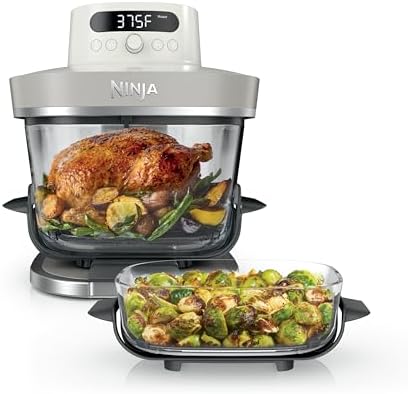 Ninja Crispi Pro 6 in 1 Glass Air Fryer   450 F  Nontoxic  6qt & 2 5qt Containers & Lids   Microwave  Freezer  Dishwasher Safe   Max Crisp  Air Fry  Bake  Roast  Recrisp  Dehydrate   Bone   AS101LG