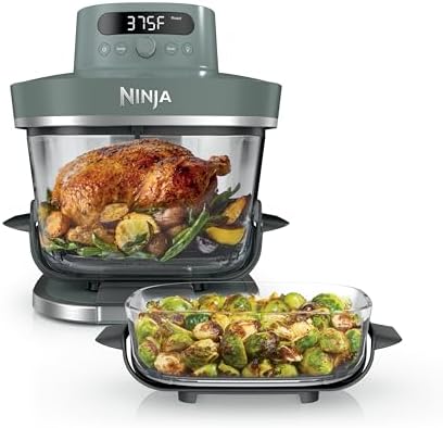Ninja Crispi Pro 6 in 1 Glass Air Fryer   450 F  Nontoxic  6qt & 2 5qt Containers & Lids   Microwave  Freezer  Dishwasher Safe   Max Crisp  Air Fry  Bake  Roast  Recrisp  Dehydrate   Bone   AS101LG